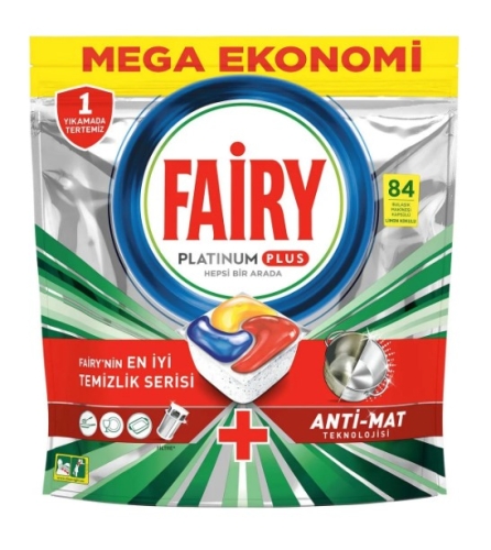 Fairy Platinum Plus Dishwasher Liquid Capsule/Tablet 84 Washing Lemon  Fragrance