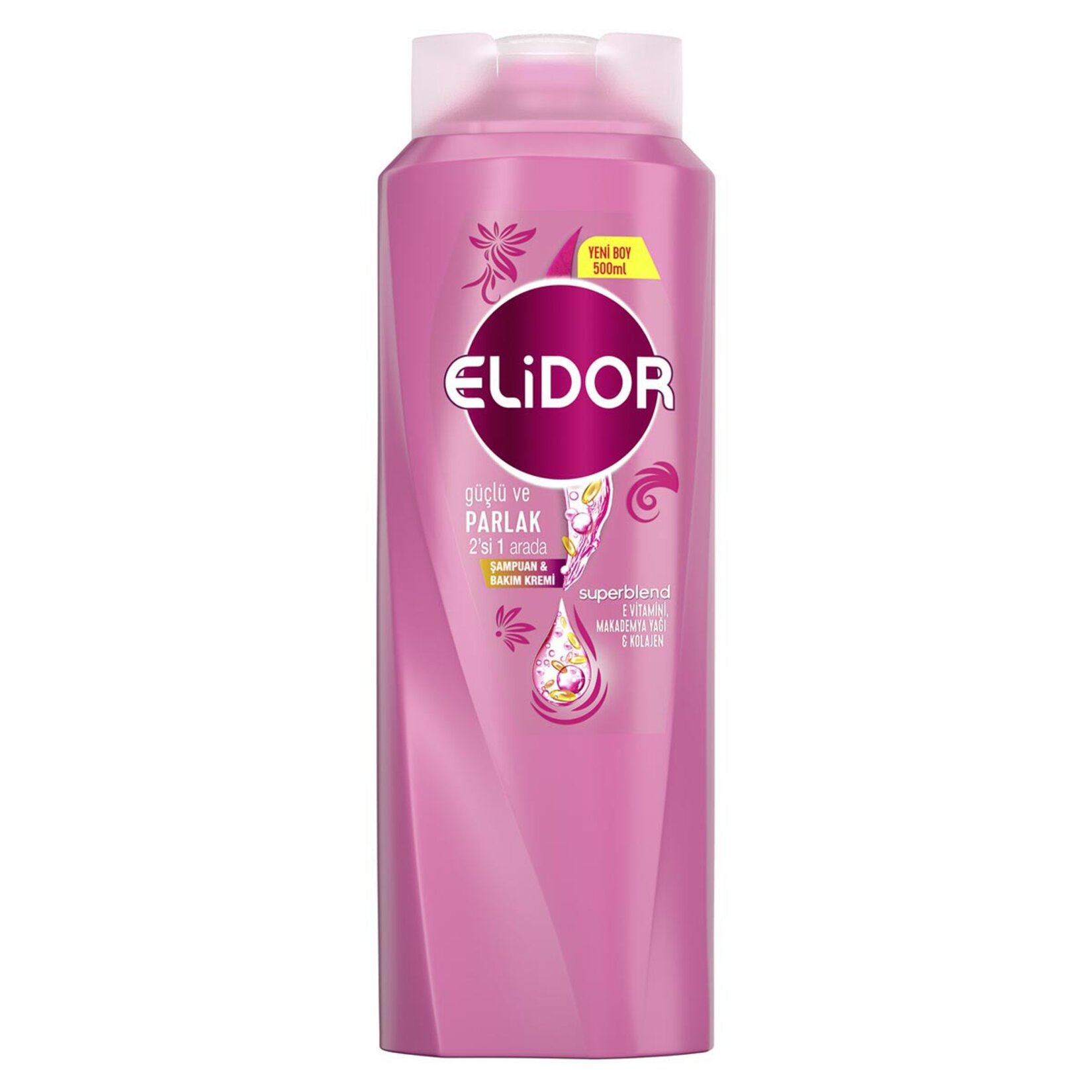 Elidor 2-in-1 Shampoo and Cream - Strong and Glossy 500 Ml